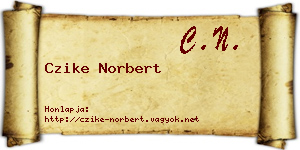 Czike Norbert névjegykártya